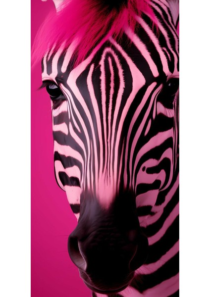 Pembe Saçlı Zebra Ev Duvar Salon Güzellik Salonu Ofis Dükkan Dekarasyon Kanvas Tablo fiyatları