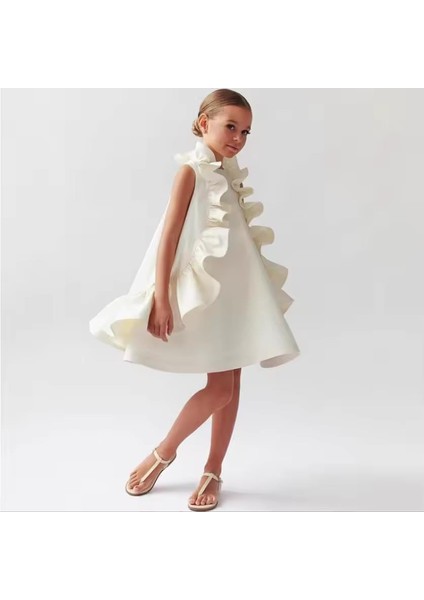 Ruffles Prenses Elbisesi - Kız Çocuk Mezuniyet Elbisesi Çocuk Abiye Doğum Günü Elbisesi