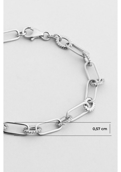 Helena 18 Ayar Beyaz Altın Kaplama Gümüş Zincir Bileklik modelleri