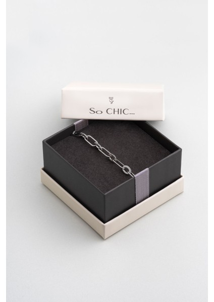 Helena 18 Ayar Beyaz Altın Kaplama Gümüş Zincir Bileklik indirimleri