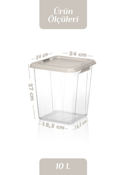 2'li Mega Organizer Box 10L - Un Bakliyat Erzak Saklama Kabı Kilit Kapaklı Deterjan Düzenleyici Kutu fırsatları
