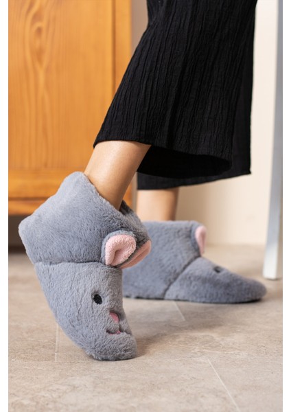 Kız Çocuk Kulak Tavşan Figürlü Ev Botu Panduf Çocuk Peluş Rahat Sessiz Taban Ev Ayakkabısı modelleri