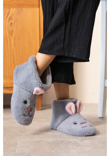 Kız Çocuk Kulak Tavşan Figürlü Ev Botu Panduf Çocuk Peluş Rahat Sessiz Taban Ev Ayakkabısı fırsatları