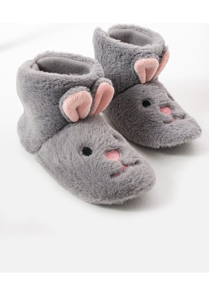Kız Çocuk Kulak Tavşan Figürlü Ev Botu Panduf Çocuk Peluş Rahat Sessiz Taban Ev Ayakkabısı indirimleri
