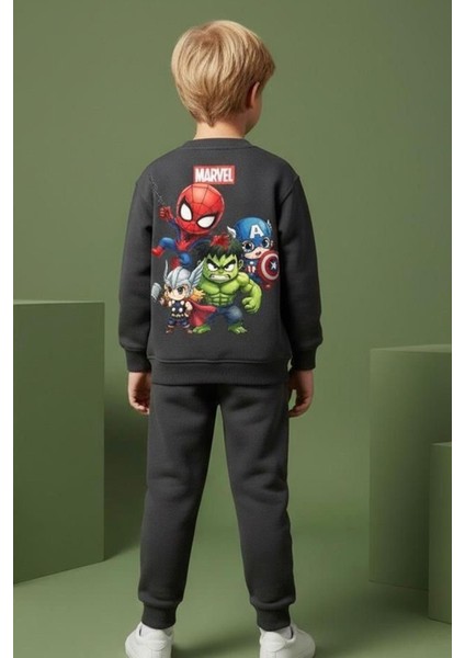 Erkek Çocuk Baskılı 3 Iplik Kumaş Pamuklu Alt Üst Takım modelleri
