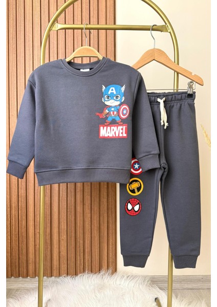 Erkek Çocuk Baskılı 3 Iplik Kumaş Pamuklu Alt Üst Takım indirimleri