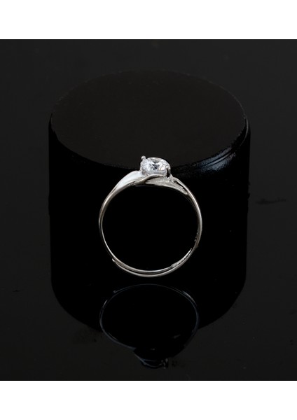 Parlak Zirkon Taşlı Tek Taş Yüzük – 925 Ayar Gümüş, Her Ebat Parmağa Ayarlanabilir Tasarım. fiyatları