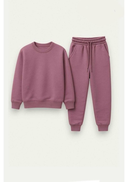 Unisex Çocuk Şardonlu 3 Iplik Kumaş Basic Alt Üst Takım