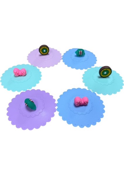 3'lü Silikon Meyve Bitki Hayvan Figürlü Kupa-Bardak Kapağı Seti-Toz Geçirmez Bardak Kapağı fiyatları