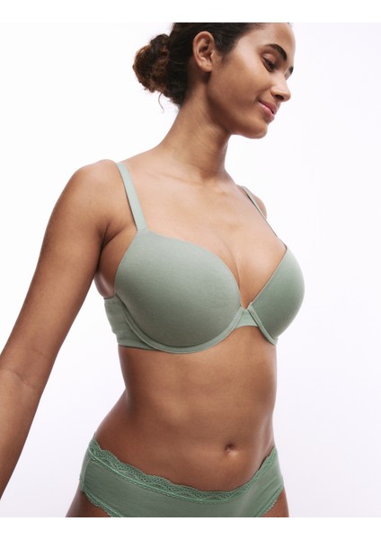 3'lü Pamuklu Push Up T-Shirt Sütyeni