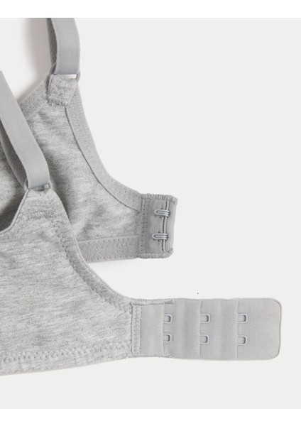 3'lü Pamuklu Push Up T-Shirt Sütyeni