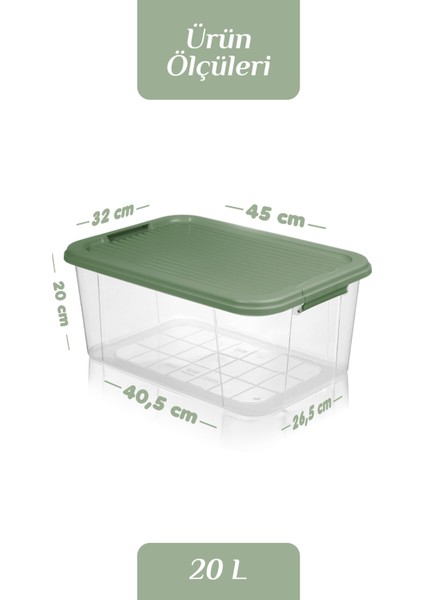 20 Lt Multibox Saklama Kabı - Kilitli Kapaklı Çok Amaçlı Düzenleyici Kiler Depolama Saklama Kutusu fırsatları