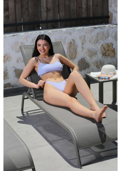Lila Yumuşak Kumaş Günlük Kullanım Lila Dokulu Bikini Alt indirimleri