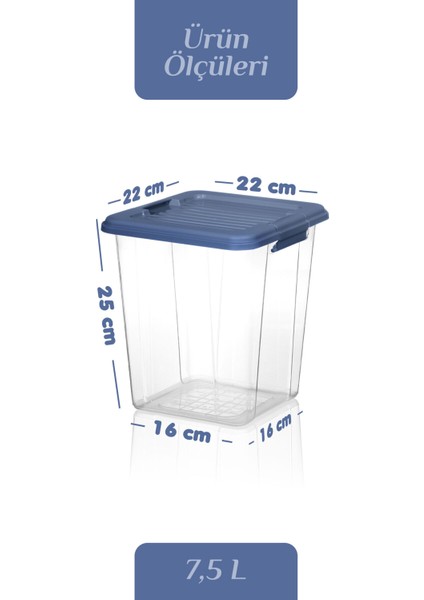 4'lü Organizer Box 7,5 L Un Bakliyat Erzak Kabı Kilit Kapaklı Düzenleyici Deterjanlık Saklama Kutusu fırsatları