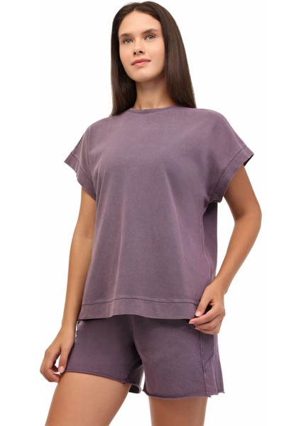 Wl Else 11SY783 5fx Mor Kadın Kısa Kol T-Shirt