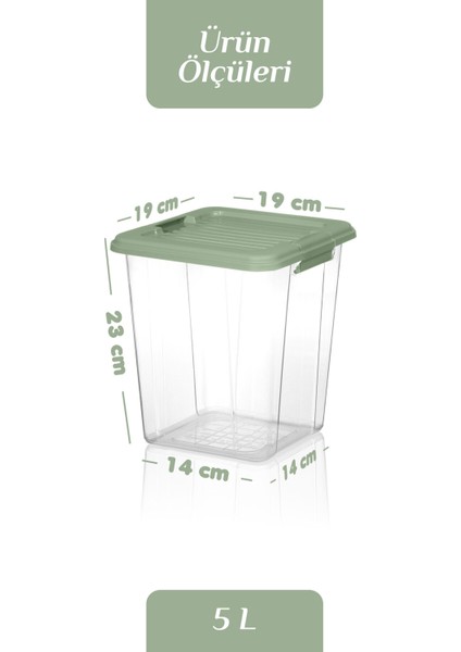4'lü Organizer Box 5 L Un Bakliyat Erzak Kabı - Kilit Kapaklı Düzenleyici Deterjanlık Saklama Kutusu fırsatları