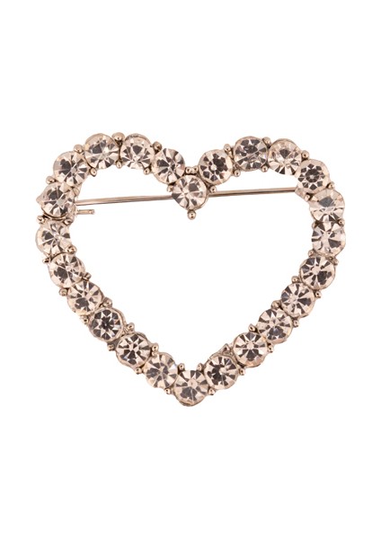8025094 Taşlı Kalp Broş