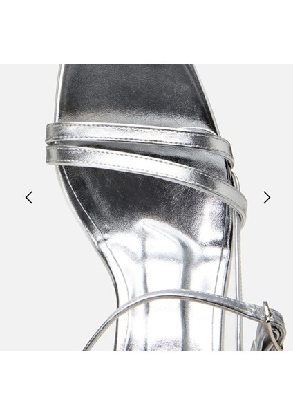 Gümüş Arkası Açık Topuklu Ayakkabı modelleri