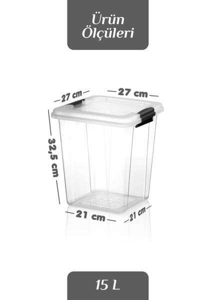 2'li Megabox 15L Saklama Kabı - Kilitli Kapaklı Çok Amaçlı Düzenleyici Kiler Depolama Saklama Kutusu fırsatları