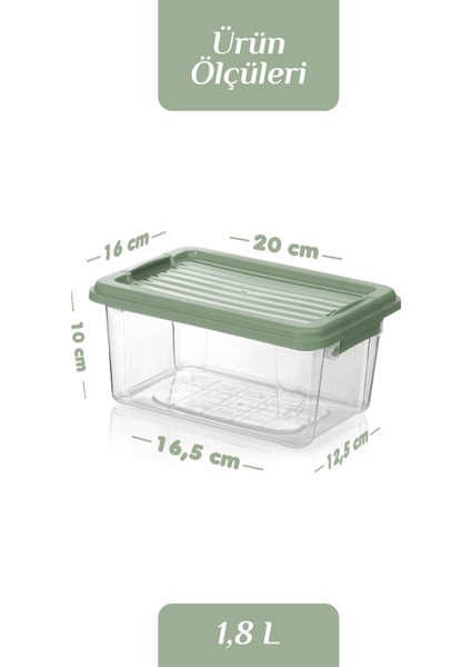 4'lü Set - 1800 ml Kilit Kapaklı Erzak Saklama Kabı Difriz Buzdolabı Düzenleyici Saklama Kutusu Mint fırsatları