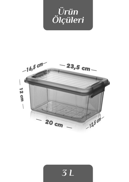 3'lü Set 3l Kilit Kapaklı Erzak Saklama Kabı Difriz Buzdolabı Düzenleyici Un Bakliyat Saklama Kutusu fırsatları