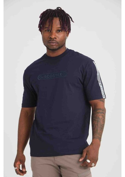 Bisiklet Yaka Lacivert Şeritli Slim Fit fiyatları