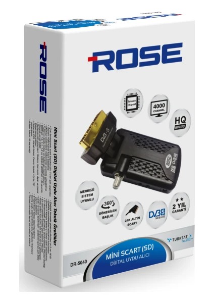 “rose DR5040 Full Hd Uydu Alıcısı – Scart Çıkışlı, Otomatik Kurulum, Kumandalı