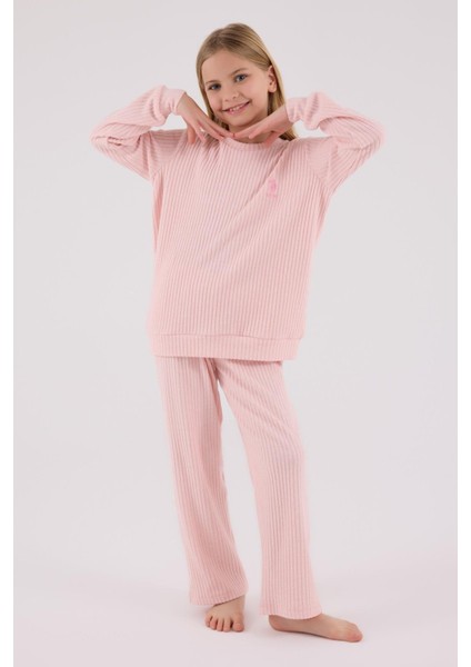 Kız Çocuk Eşofman Takımı Açık Pembe