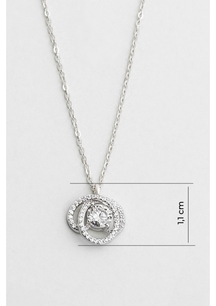 Mozanit Evreni 18 Ayar Beyaz Altın Kaplama 46 cm Gümüş Kolye modelleri