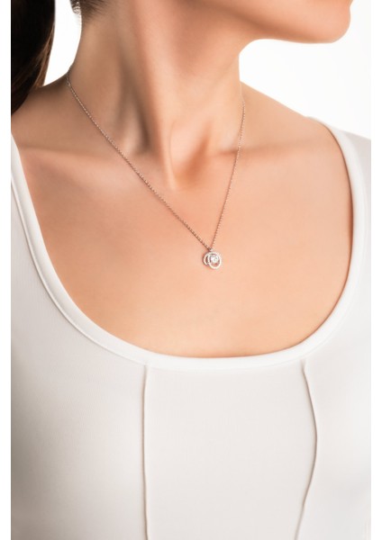 Mozanit Evreni 18 Ayar Beyaz Altın Kaplama 46 cm Gümüş Kolye fırsatları