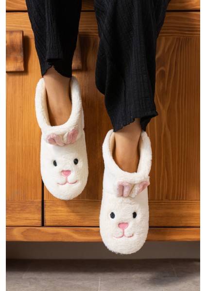 Kız Çocuk Kulak Tavşan Figürlü Ev Botu Panduf Çocuk Peluş Rahat Sessiz Taban Ev Ayakkabısı modelleri