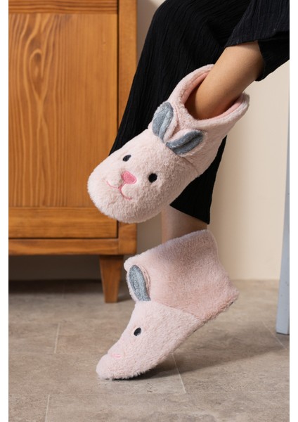 Kız Çocuk Kulak Tavşan Figürlü Ev Botu Panduf Çocuk Peluş Rahat Sessiz Taban Ev Ayakkabısı modelleri
