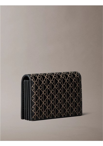 Ck LV04F1083G Emblem Aop Accordıon Cardcase Kadın Cüzdan modelleri
