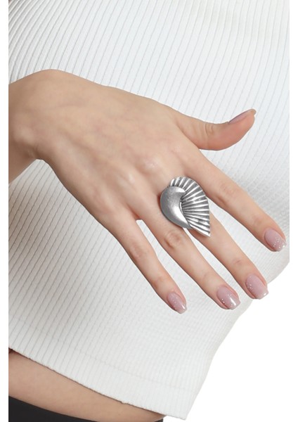 Kadın Antik Gümüş Kaplama Deniz Minaresi Formlu Ayarlanabilir Yüzük fiyatları