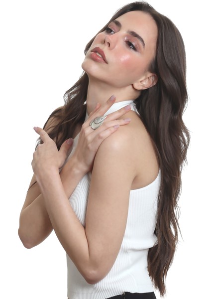 Kadın Antik Gümüş Kaplama Deniz Minaresi Formlu Ayarlanabilir Yüzük fırsatları