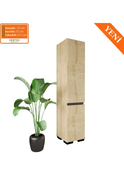 Floransa Tek Kapılı 4 Raflı Safir-Antrasit Çok Amaçlı Dolap