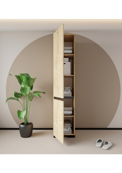 Floransa Tek Kapılı 4 Raflı Safir-Antrasit Çok Amaçlı Dolap fırsatları