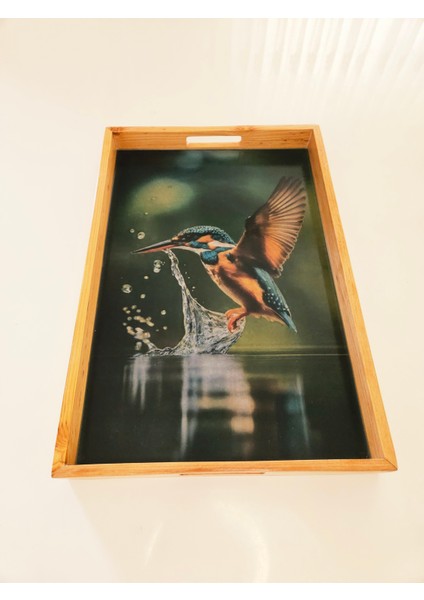 Doğal Ahşap Çerçeveli Epoksi Servis Tepsisi fiyatları