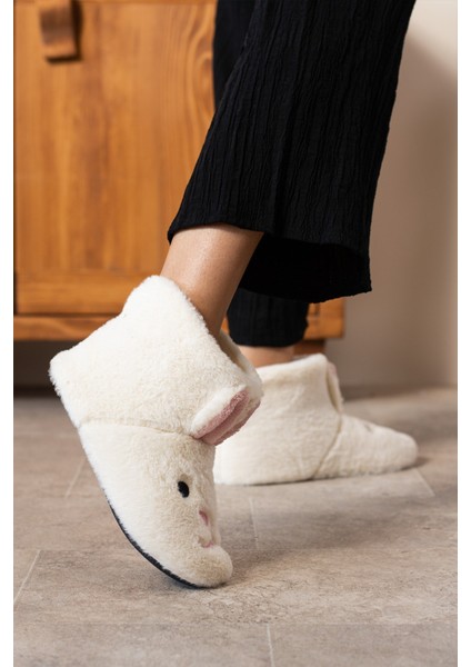 Kız Çocuk Kulak Tavşan Figürlü Ev Botu Panduf Çocuk Peluş Rahat Sessiz Taban Ev Ayakkabısı fırsatları