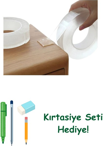 Yunhan Şeffaf Çift Taraflı Nano Bant Kuvvetli Silikon Jel Yapıştırıcı 3 Metre
