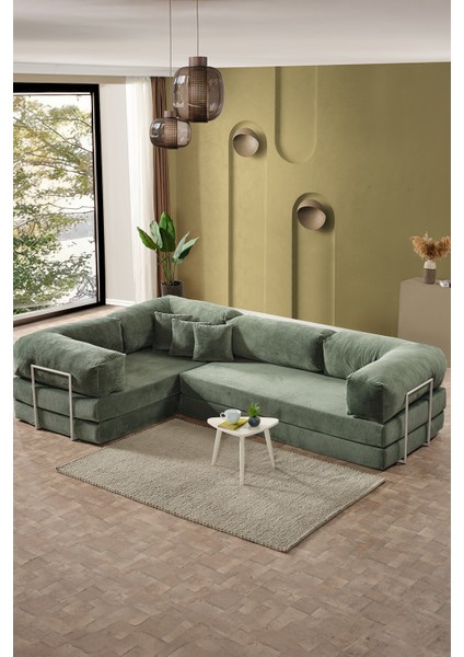 Legom Lucas Aktivite Koltuğu Yatak Olabilen Çok Amaçlı Kanepe L Koltuk Yeşil