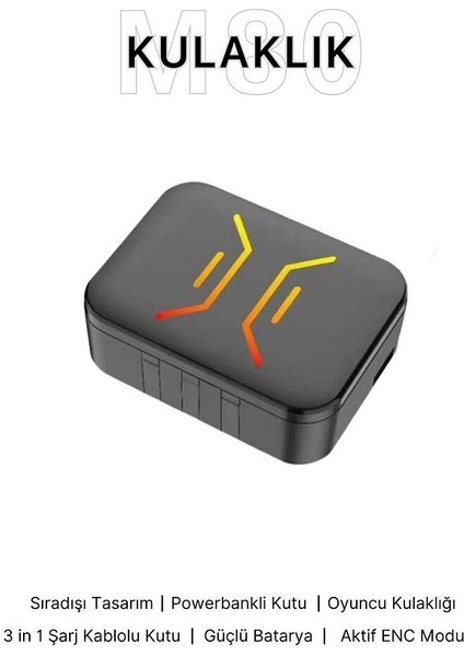 M80 Bluetooth Oyuncu Kulaklık Enc Mod Aktif Ios ve Android Tüm Telefonlara Uyumlu Bluetooth Kulaklık