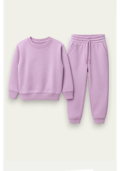 Unisex Çocuk Şardonlu 3 Iplik Kumaş Basic Alt Üst Takım