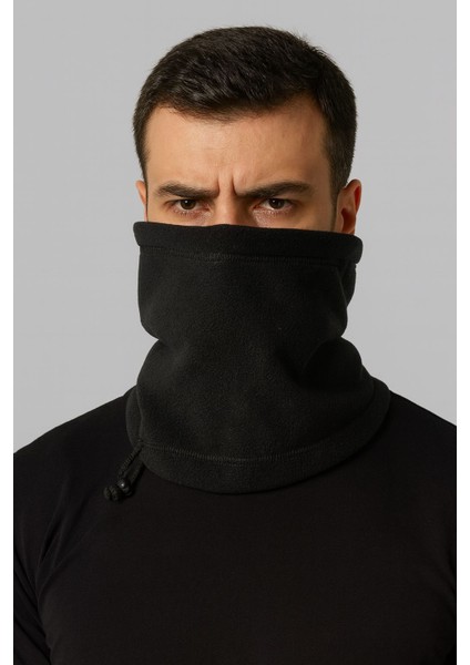 Siyah Polar Boyunluk Bere Baf Maske Buff