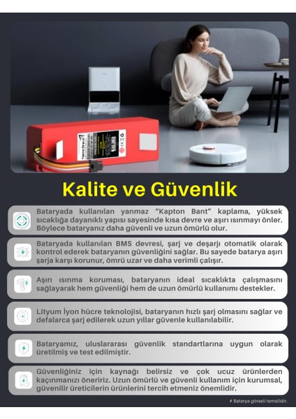 (Ecovacs Deebot 500 Uyumlu) 3200MAH 46,08WH Robot Süpürge Yedek Bataryası indirimleri