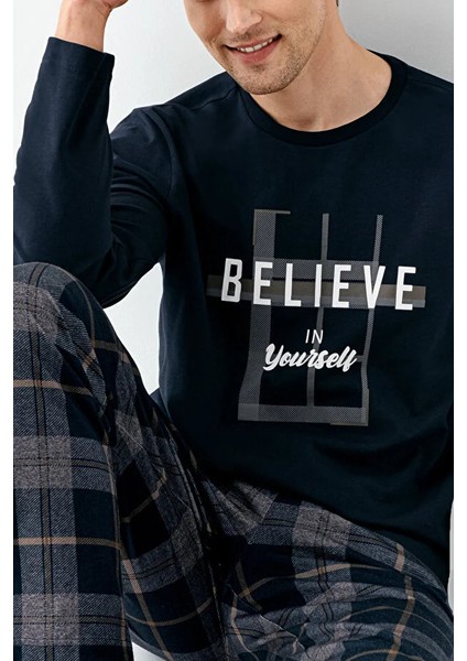 Uzun Kol Ekoseli Erkek Pijama Takım 3508 modelleri