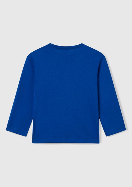 Erkek Çocuk Çok Renkli Logo Baskılı Bisiklet Yaka Uzun Kollu T-Shirt fiyatları