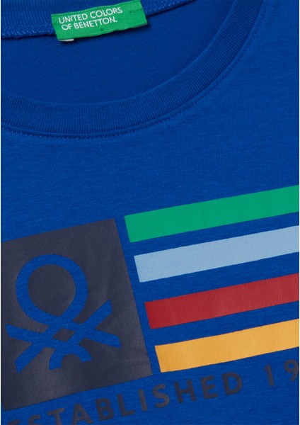 Erkek Çocuk Çok Renkli Logo Baskılı Bisiklet Yaka Uzun Kollu T-Shirt modelleri