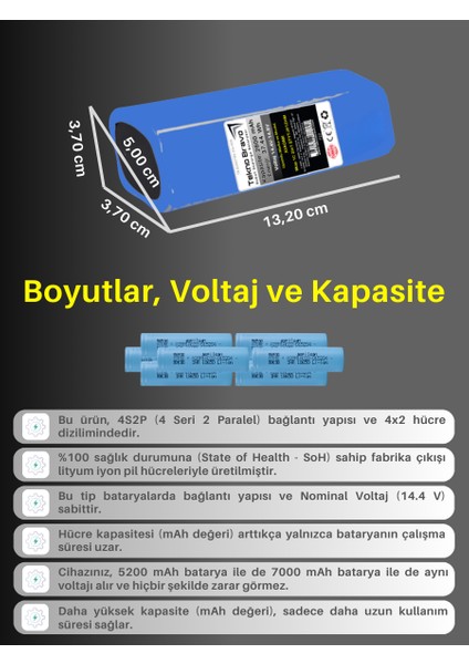 (Ecovacs DX93 Uyumlu) 5800MAH 83,52WH Robot Süpürge Yedek Bataryası