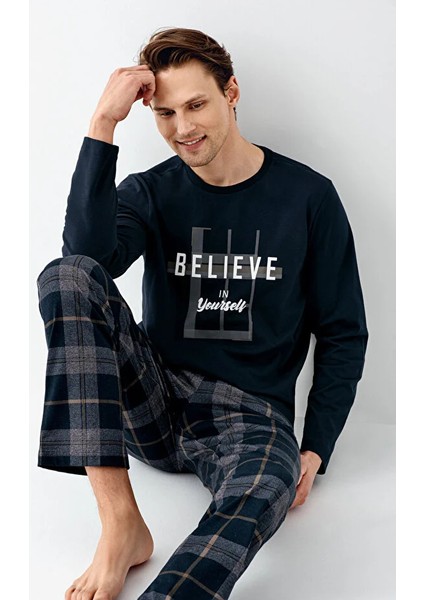 Uzun Kol Ekoseli Erkek Pijama Takım 3508 fiyatları